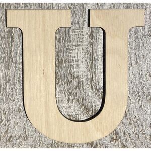 ¼” Plywood Letter – 8” Tall – Font01 - U